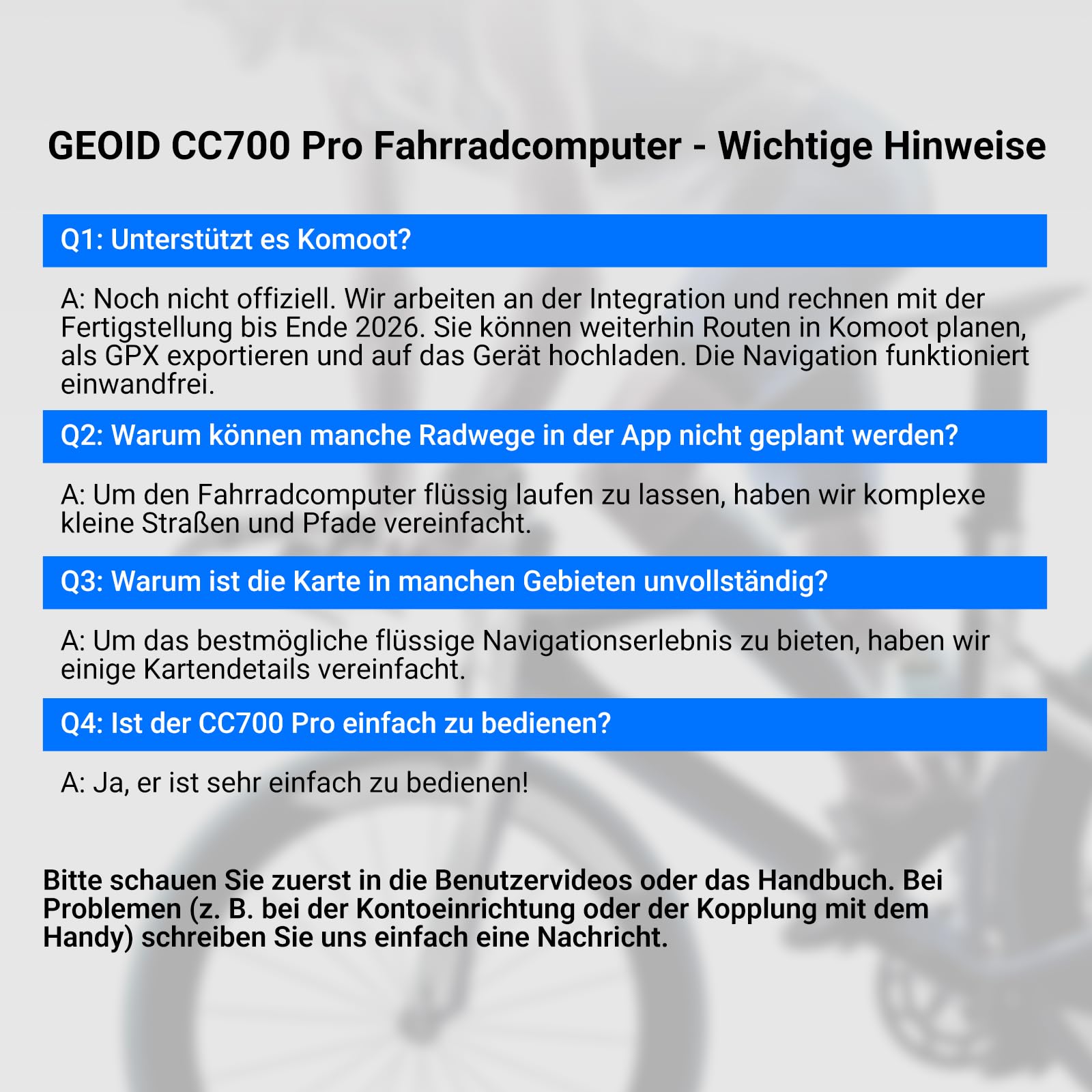 GEOID CC700 Pro GPS Fahrradcomputer mit 2,8 Zoll Touchscreen Farbbildschirm – Kabelloser Fahrradtacho mit Karten-Navigation, ANT+ & Bluetooth, IPX7 wasserdicht, 15-25 Std. Akkulaufzeit