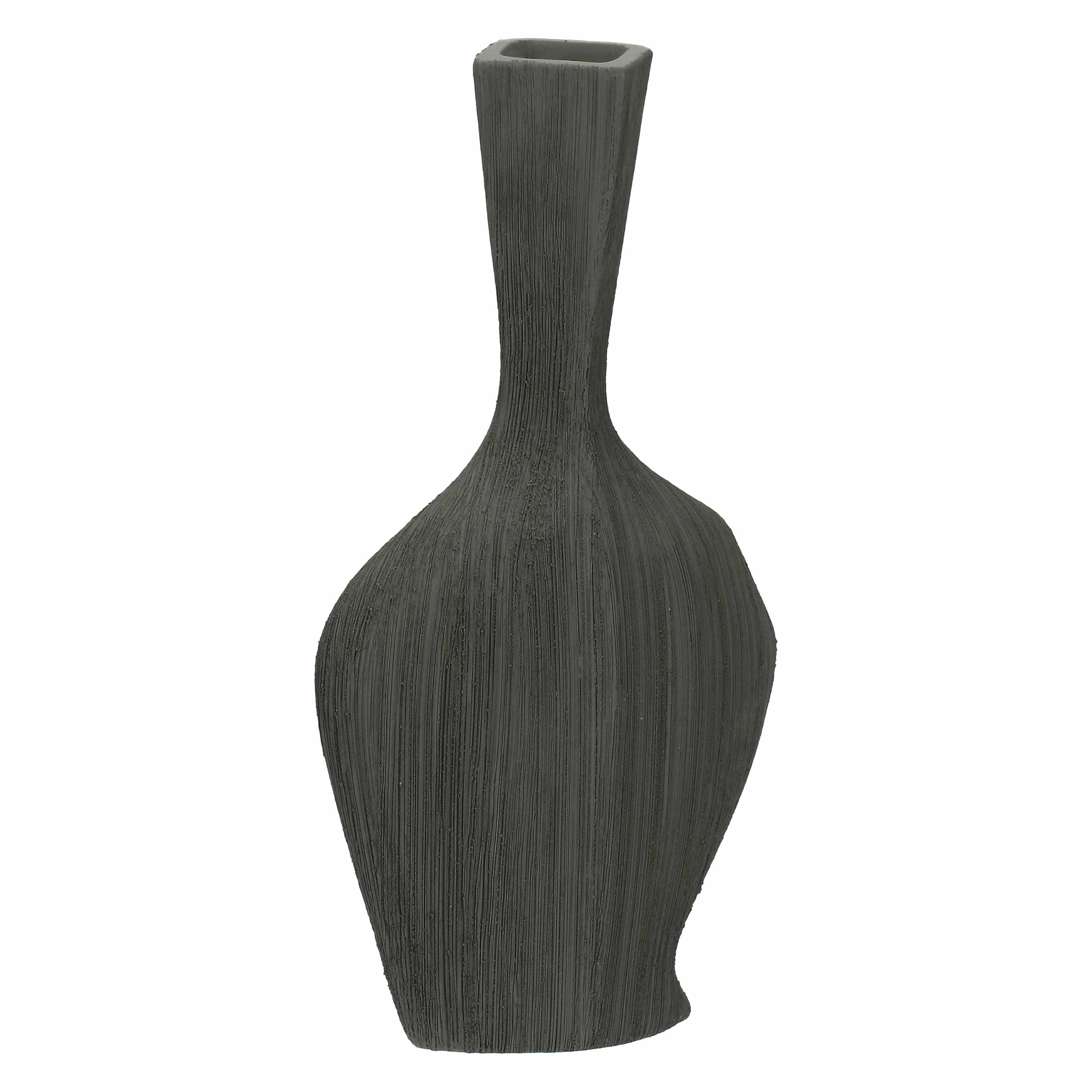 rituali domestici - Deco Vase Medium Neck Stoneware, 17 x 7.5 cm, Depth 31 cm, Hemp Collection