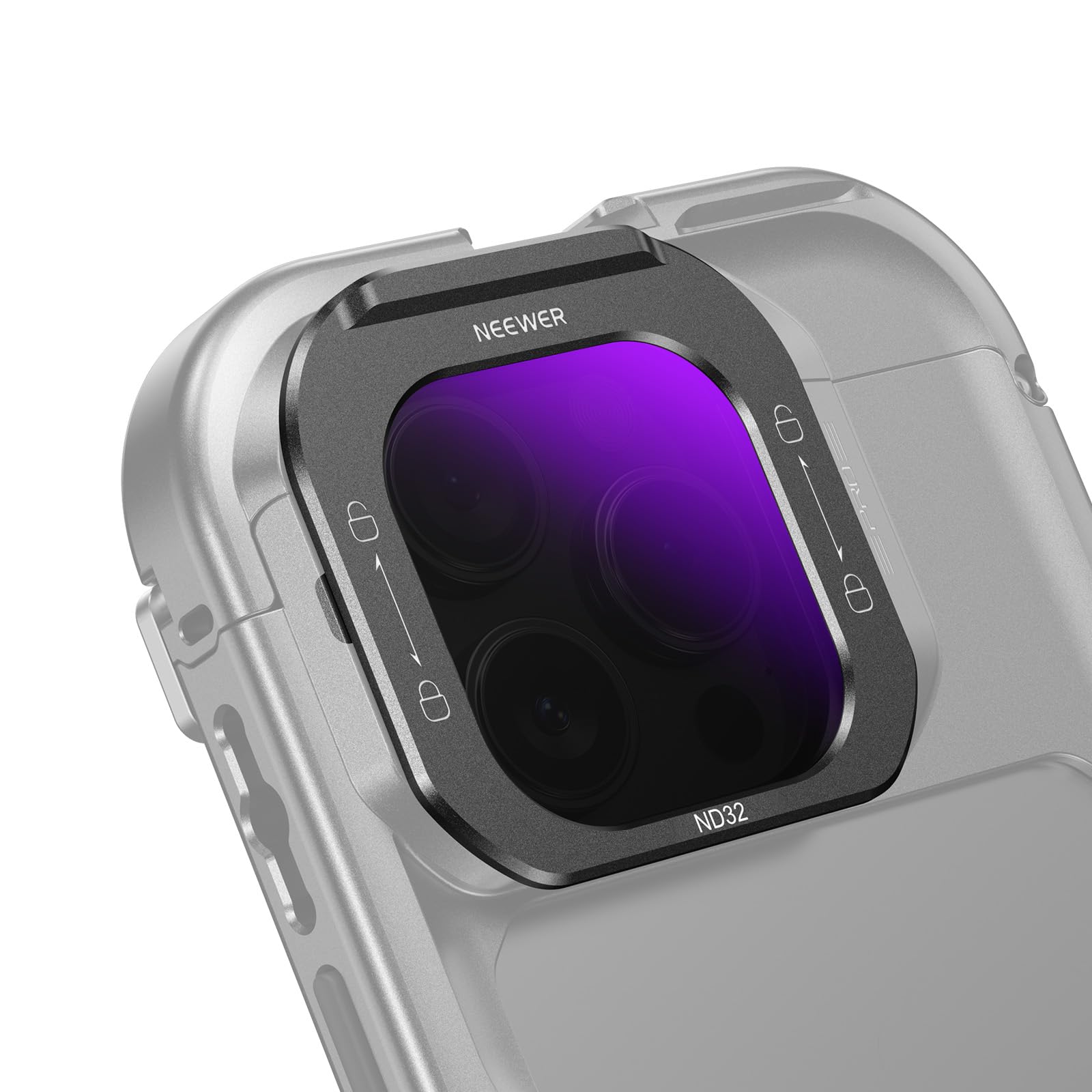 NEEWER 67mm Filtro ND Variable Compatible con iPhone, Clip On ND2-32 Densidad Neutra Móvil