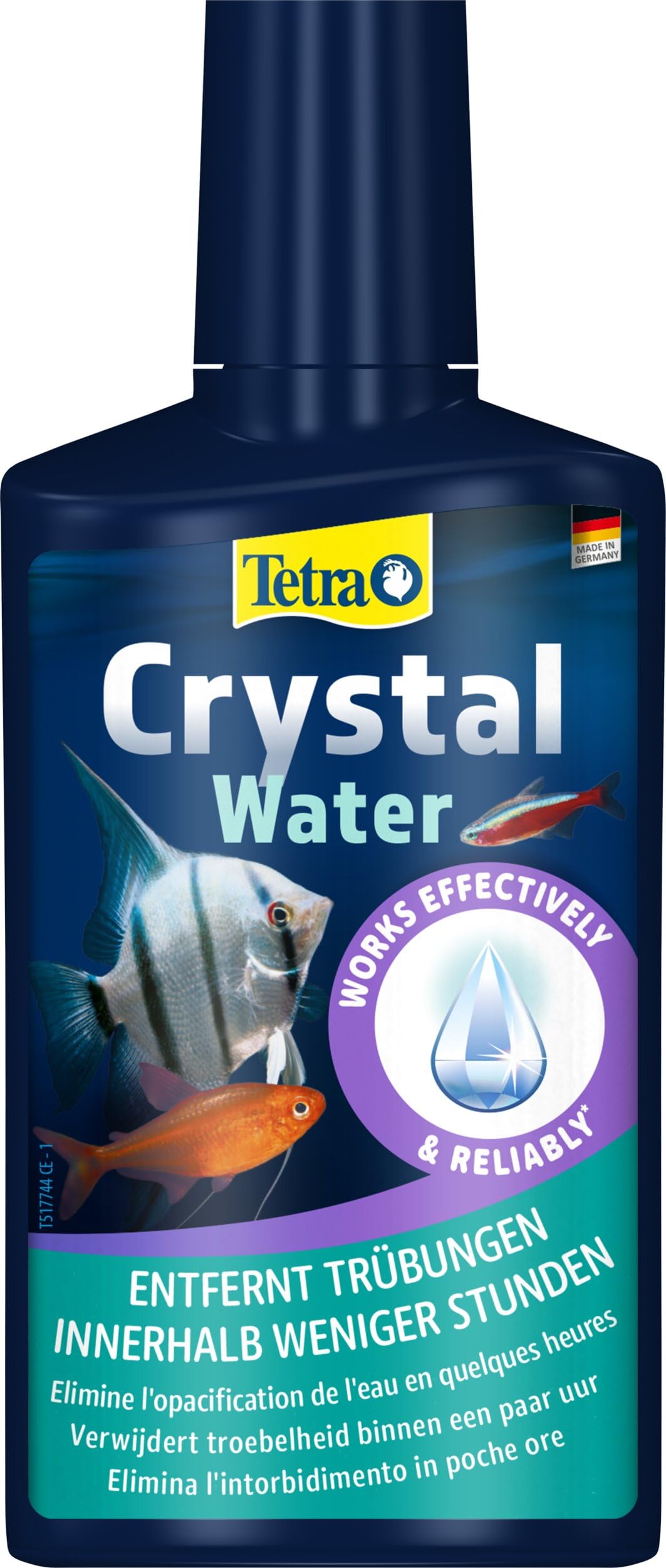 Tetra CrystalWater 250 ml, Elimina in Modo Facile e Veloce l'Intorbidimento dell'Acqua dell'Acquario
