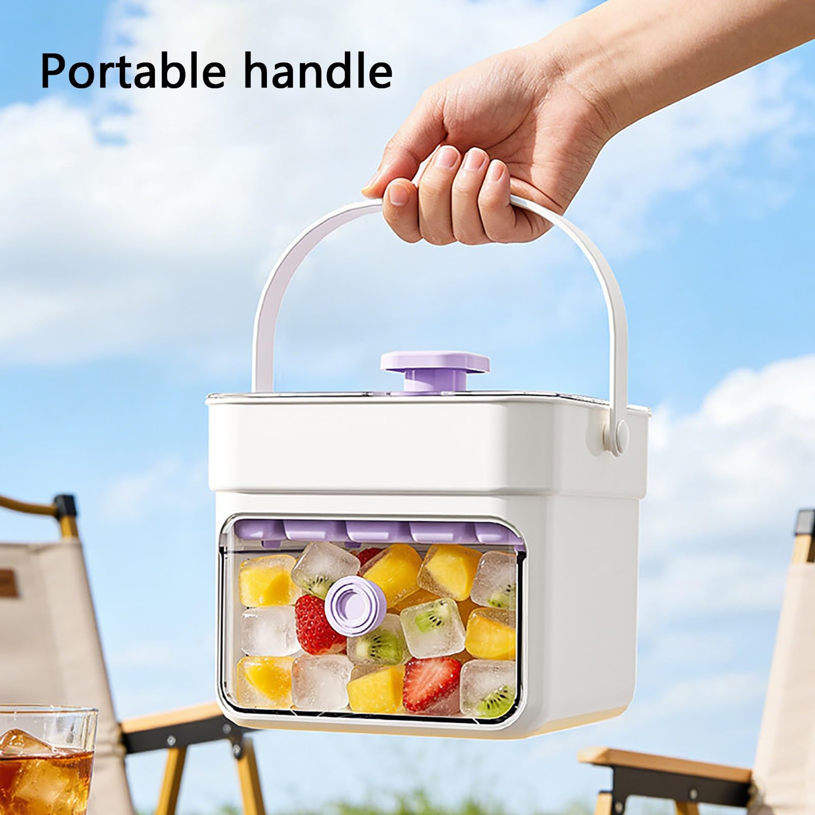 Molde Helado, Molde para Helados, 50 Cavidades | Con Pala, Fáciles de Desmoldar, Ideales para Reuniones, Fiestas y Picnics(Purple)