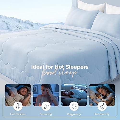 Miniatura 4 de Edredón refrescante, manta fresca de tamaño Queenmatrimonial para personas que duermen con calor con fibra de enfriamiento Q-Max 0.45 Arc-Chill,