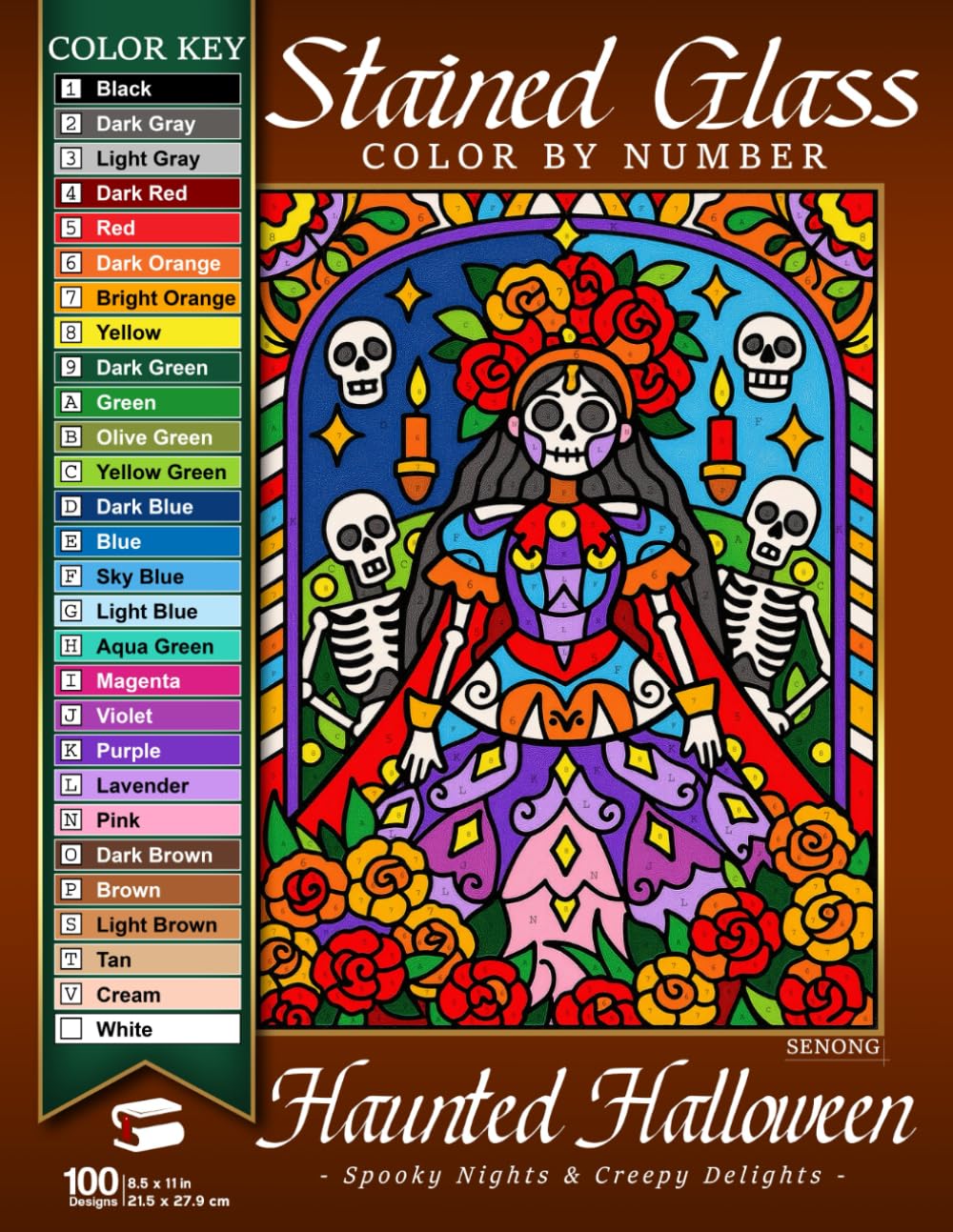 Haunted Halloween Stained Glass Mosaic Color By Number: Spooky Nights & Creepy Delights (Stained Glass Color By Number Collection)