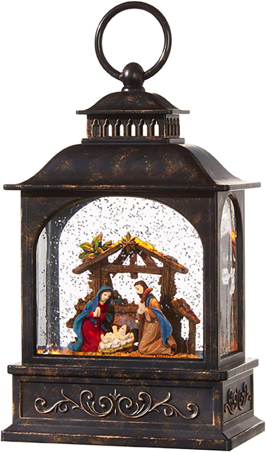 RAZ Imports Nativity Scene Lighted Water Lantern 8 Inch