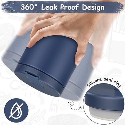 Miniatura 6 de Pawtong Tarro de comida aislado al vacío de 17 onzas con tapa de hebilla, termo de sopa de boca ancha para comida caliente para niños, contenedor de