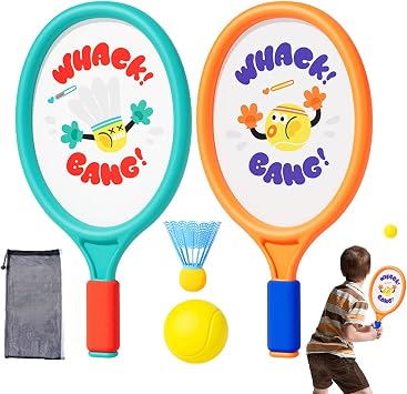 Kids Badminton Racket, Backyard Badminton Set, Family Badminton Game, Badminton and Tennis Set, Outdoor Sports for Kids, Backyard Badminton Set With Racquets and Shuttlecock