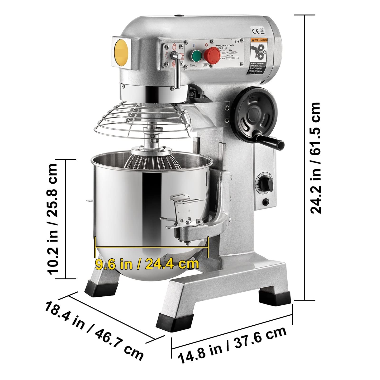 Impastatrice elettrica professionale Impastatrice da cucina 10/15/20 / 30Qt Impastatrice 3 velocità 450/500/750 / 1100W Impastatrice in acciaio inossidabile Facile da usare per principianti e professi