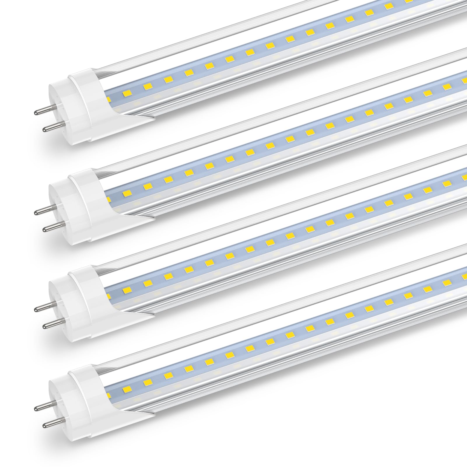 Romwish 24 Inch T8 LED Tube Light, 10W(24W Equiv.), 1120LM, 5000K Daylight, Type A+B Plug & Play or Ballast Bypass, F17T8 Fluorescent Replacement, Double-Ended Power, Under Cabinet Light, 4 Pack