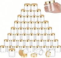 Vista 10 de SATINIOR 100 tarros de plástico con tapas, recipientes pequeños, tapas de boca ancha, pequeños recipientes de plástico para loción, crema, diamantes