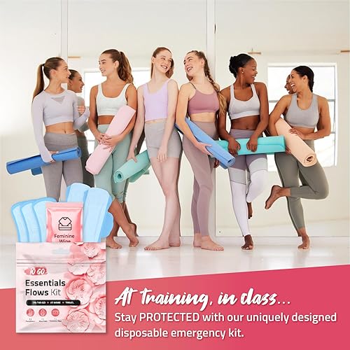 Miniatura 5 de pH Advantage Kit de periodo Essential Flows  3 pantillas, 2 almohadillas largas y toallita femenina  Esenciales de higiene para la escuela, primer