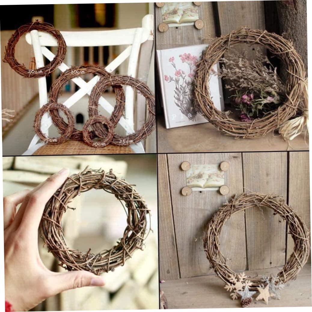 Ghirlanda di vite 6 pezzi da 9,84 pollici rotonda fai da te in rattan cornice per ghirlanda Halloween Natale Raccolto Ringraziamento Ghirlanda autunnale per porte Forniture per la creazione di access