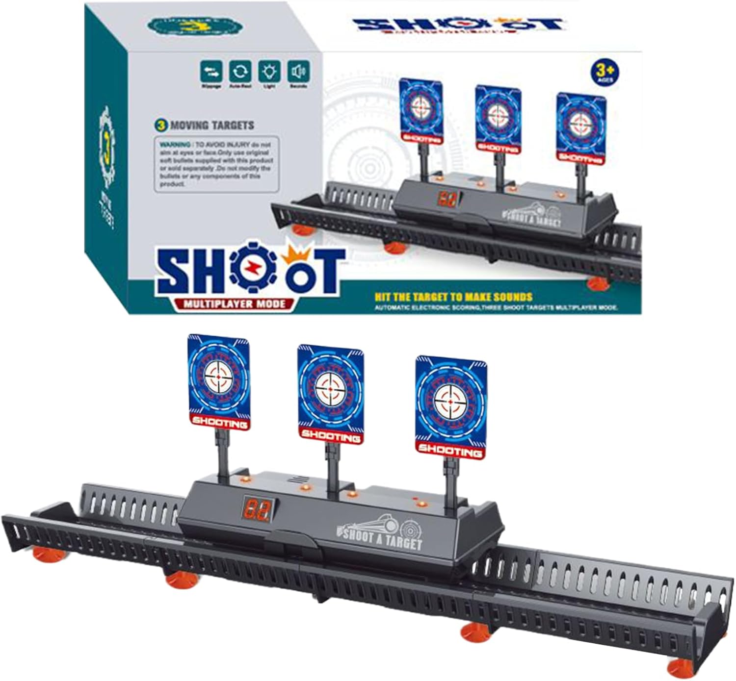 Auto Scoring Targets, Portable Moving Toy, Light-Up Compact Size, Material Feature Details, Target Training System Accessory, for Kids Teens Indoor Outdoor Home Long Lasting Use