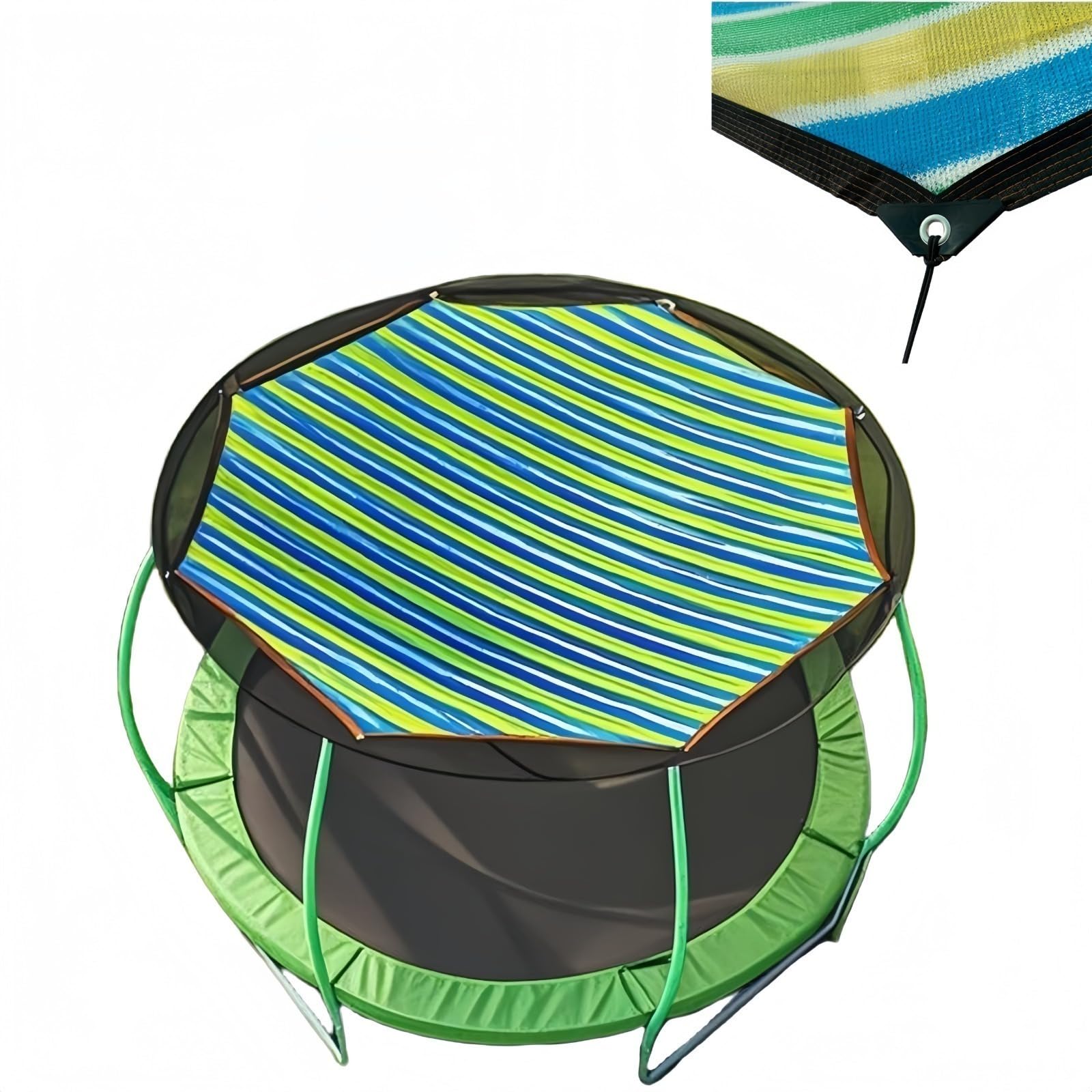 Neu Trampolin Sonnenschutz Abdeckung Upgrade, 244 305 366 427cm Trampolin Sonnenschutznetz, 8/6 Stangen Multifunktionales TrampolinSchutzwerkzeug, UV-Schutz, einfache Installation, TrampolinZubehör