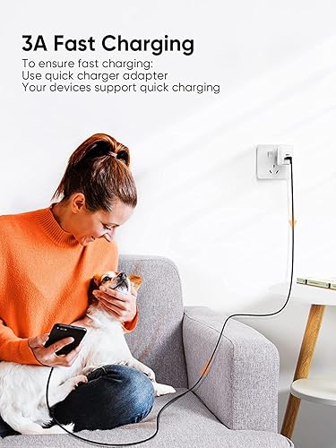 Miniatura 9 de CableCreation Cable corto USB a USB C de 1 pie, cable USB A a USB C, cable de carga rápida trenzado USB C macho a USB macho para banco de energía,