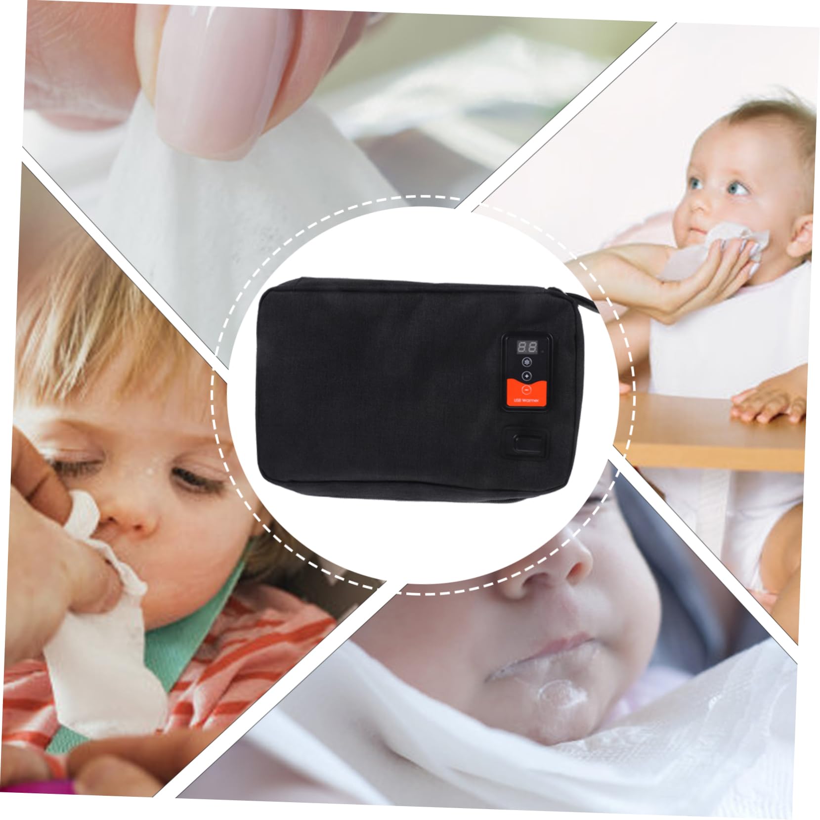 Abaodam limpie el calentador Dispensador de toallitas para bebé con calentador Calefactor para toallitas de bebé USB calentador de bebe contenedor de toallitas pañales toallitas calientes