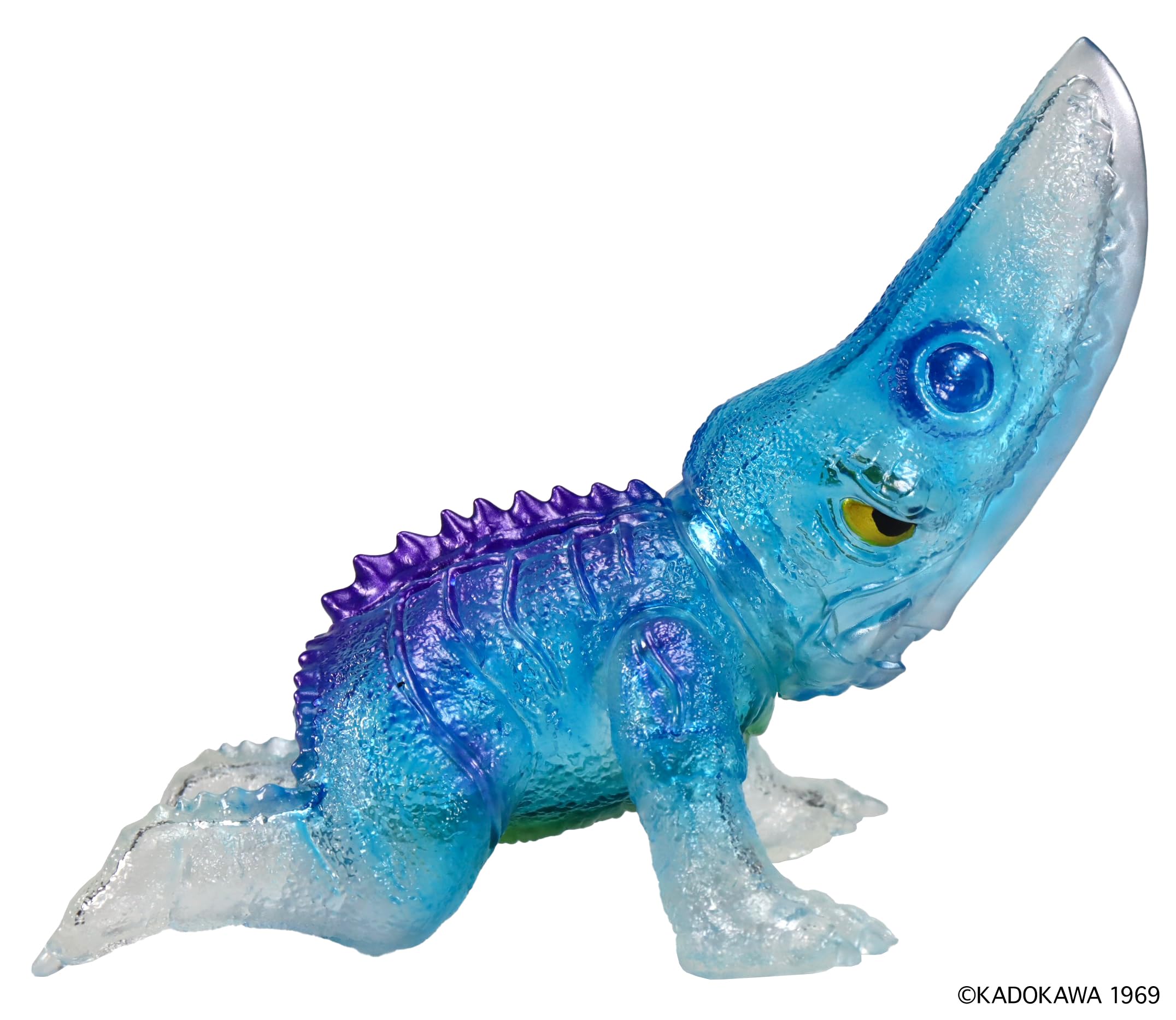Średniej wielkości seria Gamera [Vol. 2] Giron (1969) przezroczysta niebieska wersja, ok. 5,1 cala (130 mm), wstępnie pomalowana winylowa figurka PCW
