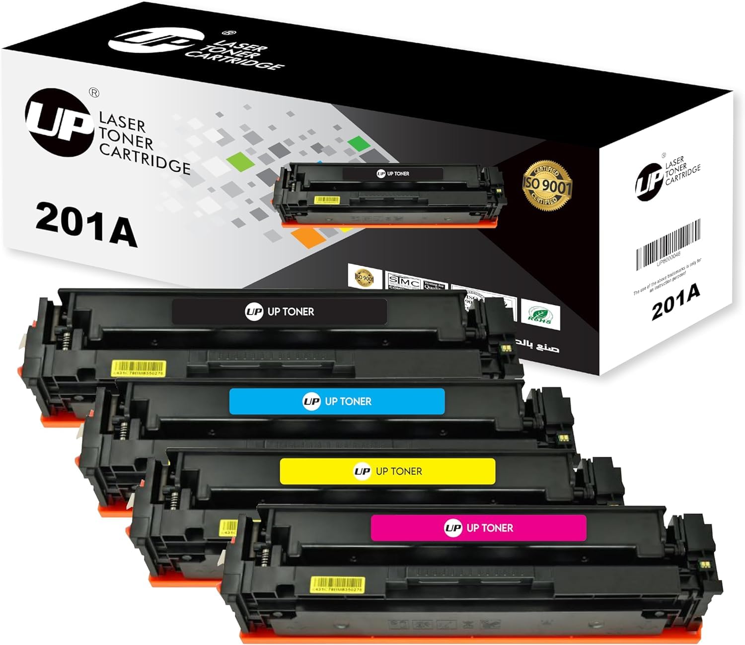 UP Compatible Toner Cartridge Replacement for 201A CF400A CF401A CF402A CF403A for Color Laserjet Pro MFP M277dw M252dw M277n M277c6 M252n M277 (1 Black, 1 Cyan, 1 Magenta, 1 Yellow) 4 Pack