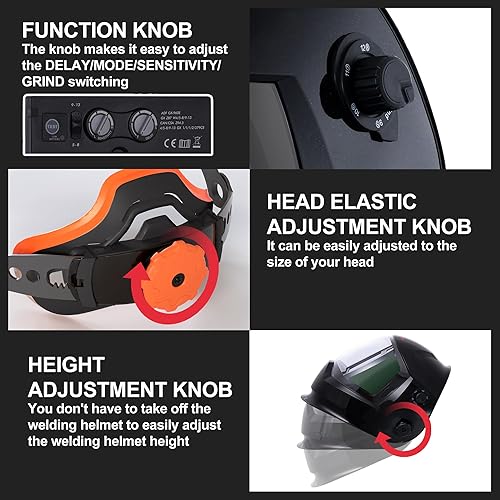 Miniatura 6 de GEOSTAR - Casco de soldadura con oscurecimiento automático, color real, con tapa frontal, protección UVIR hasta sombra DIN 16, para casco de