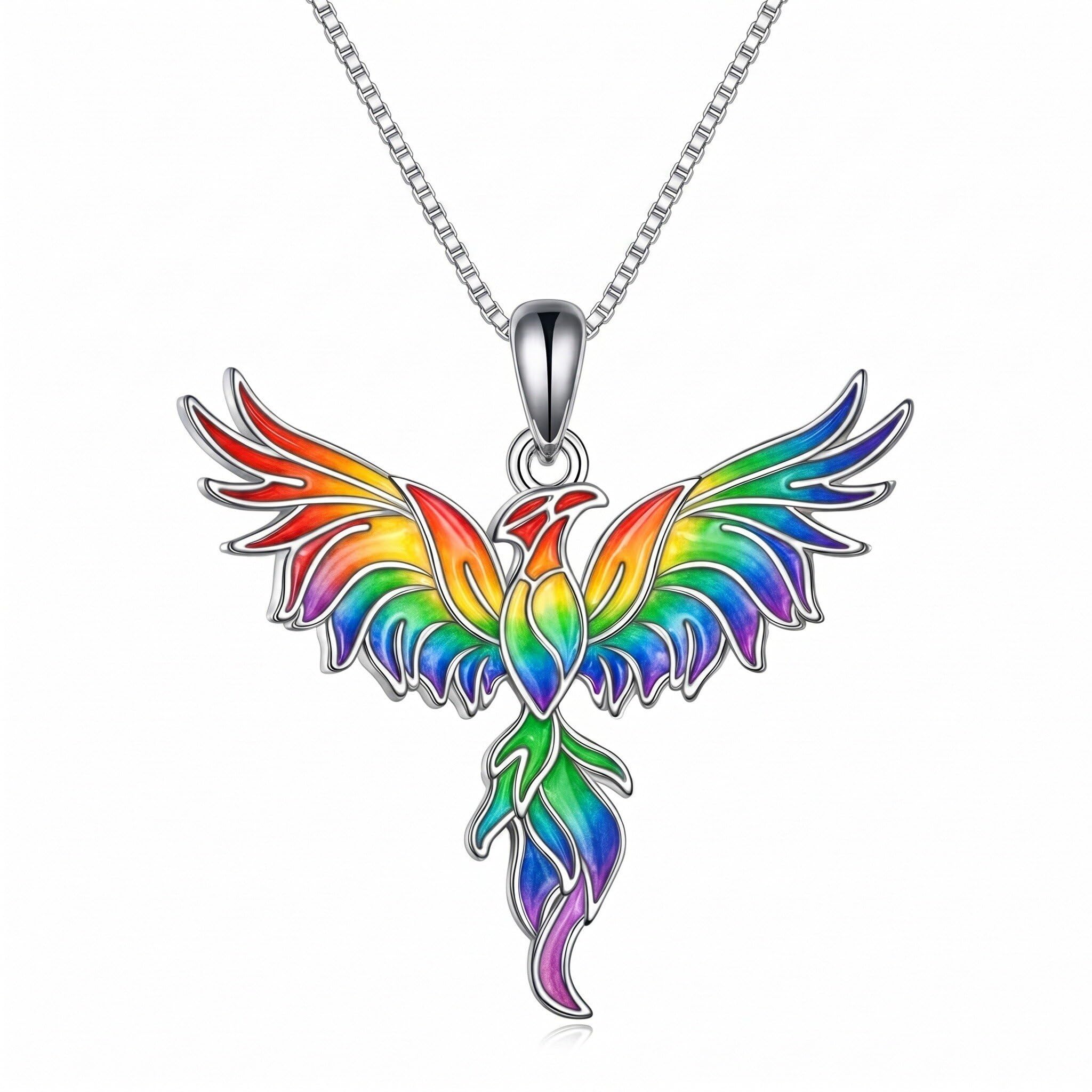 Collana da donna con ciondolo a forma di fenice sfumata, gioiello con ciondolo a forma di fenice, regalo di compleanno o anniversario per lei