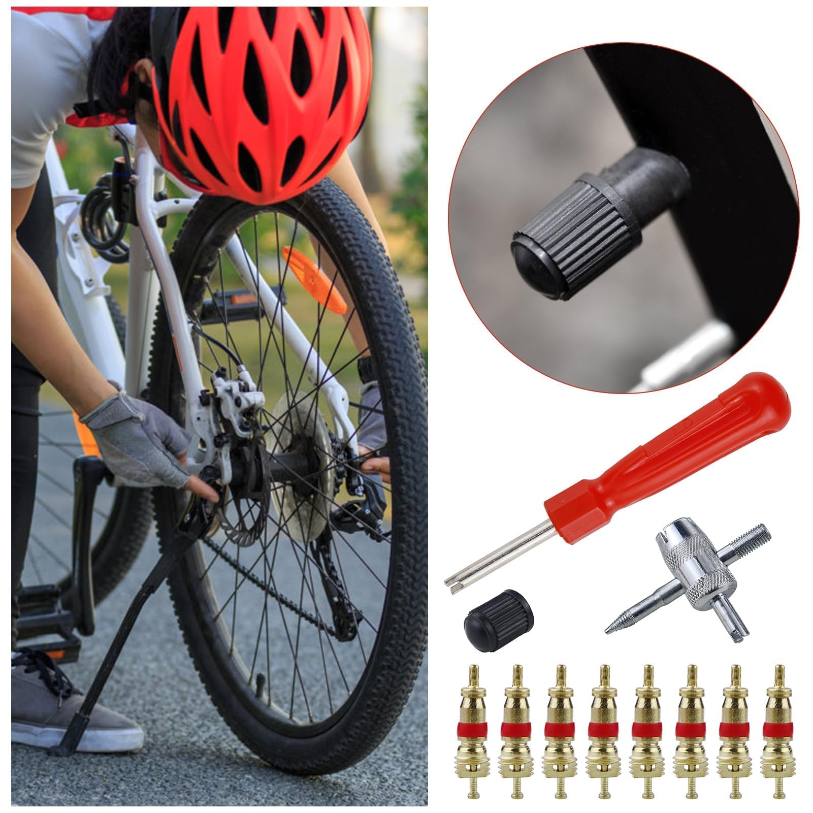 Schrader Valve VALVE STEM REMOVAL TOOL KIT 11 PIECE COMPLETE IN