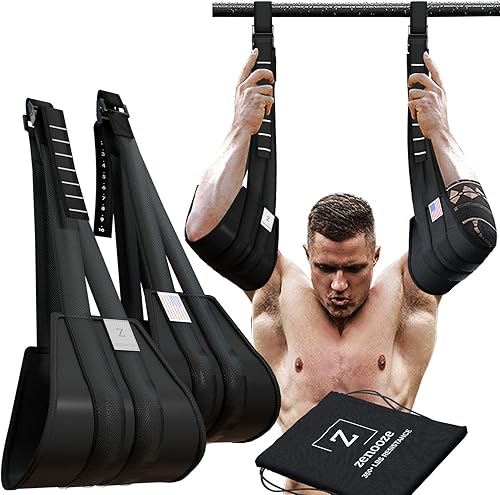 Zenooze Adjustable Ab Straps Hanging Abdominal Slings, Hanging Ab Straps For Fitness Workout Equipment, Supports 350lbs - Ab Straps For Pull Up Bar