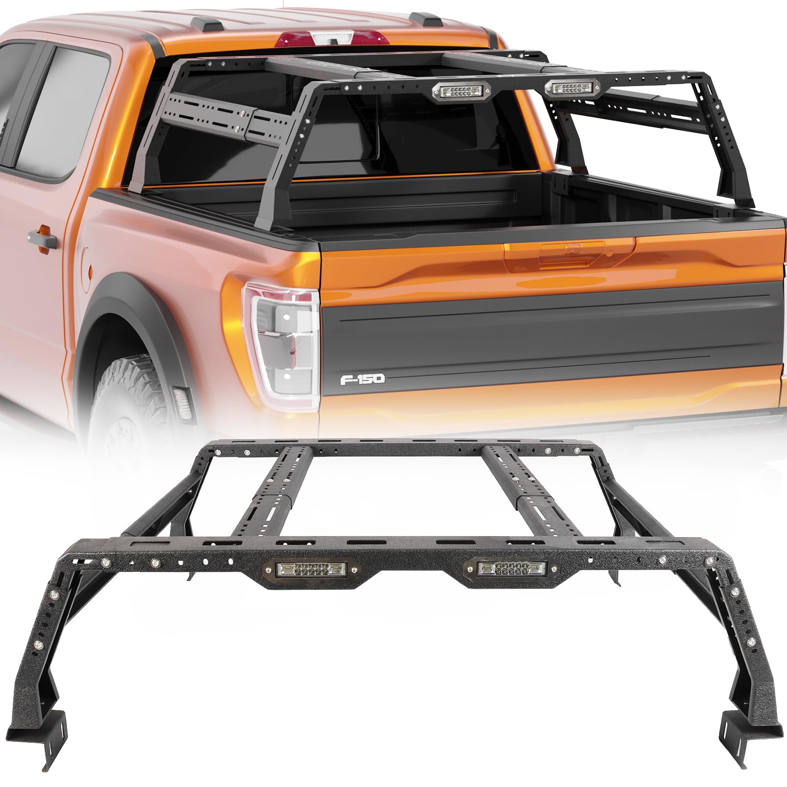 Truck Bed Racks Compatible with Dodge Ram 1500,Tacoma,Tundra,Jeep Gladiator JT, Chevy Silverado,Chevrolet Colorado,Ford Ranger,Frontier,Titan,Ford F-150 & Raptor,Overland Bed Rack for Truck
