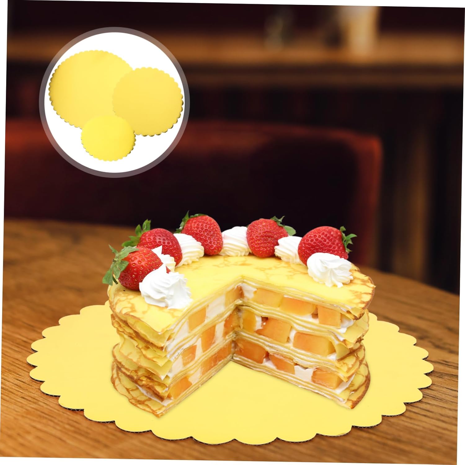 30pcs Cake Round Boards Cake Display Bases for Decorating Sturdy Food-grade Paper for Weddings Birthdays and Parties