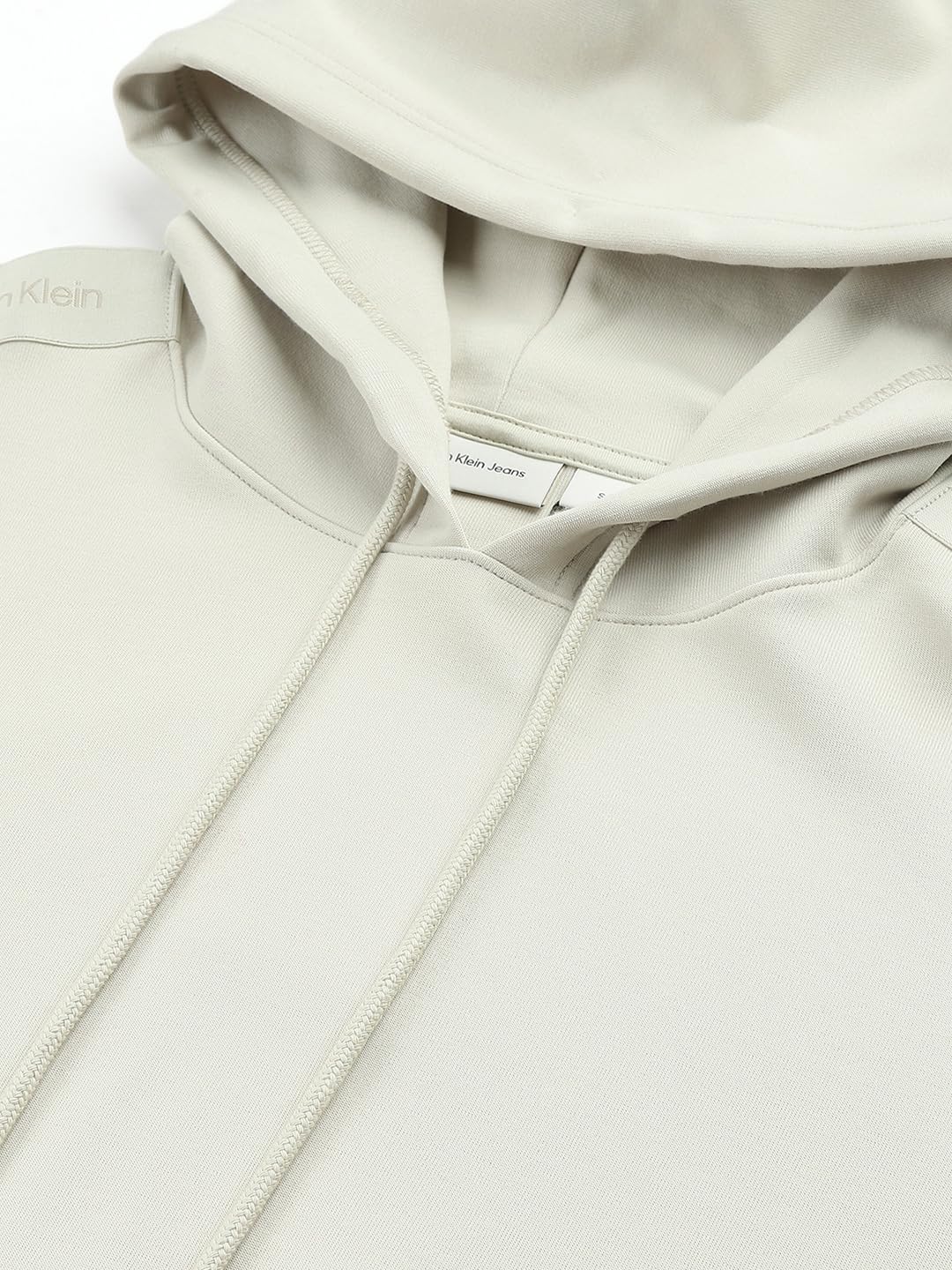 Calvin Klein Donna Felpa con Cappuccio Logo Elastic Hoodie Corta