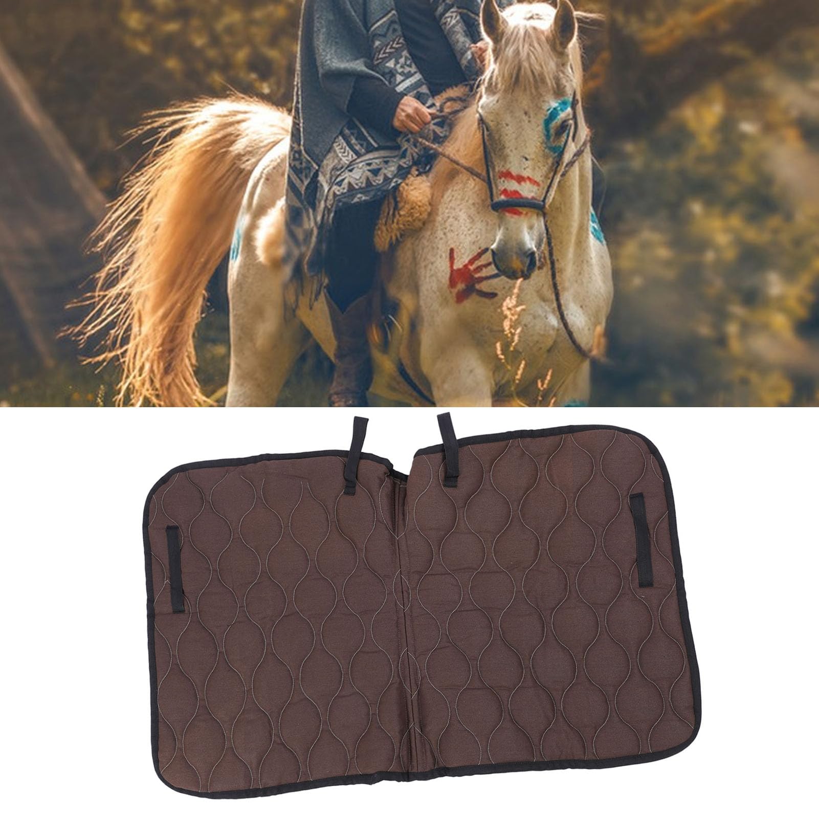 Jiawu Almohadilla de Silla de Montar, Almohadilla de Silla de Montar Transpirable, Almohadilla para Montar a Caballo con una Esponja Absorbente para una Mayor Comodidad de Conducción
