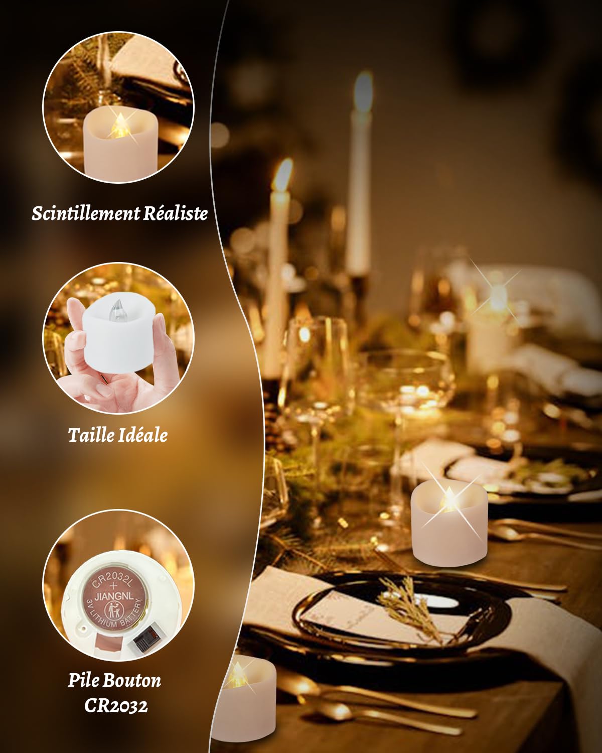 Qsportpeak Lot De 12 Bougie Led Rechargeable Bougies à électrique Led