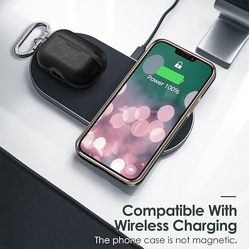 Miniatura 7 de LOHASIC Funda de piel sintética para iPhone 14 Pro de 6.1 pulgadas, funda delgada de piel sintética para hombres y mujeres, funda protectora de