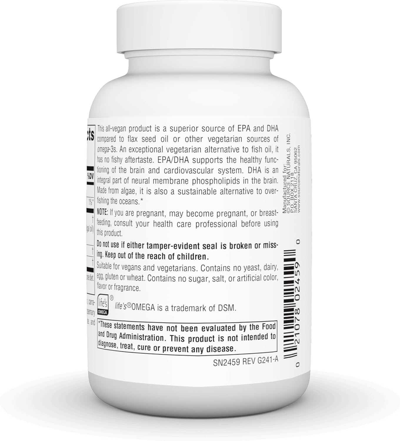 Source Naturals Vegan Omega-3s, Non-Fish EPA-DHA, for Heart and Brain Health Support* 300 mg - 60 Vegan Softfgels
