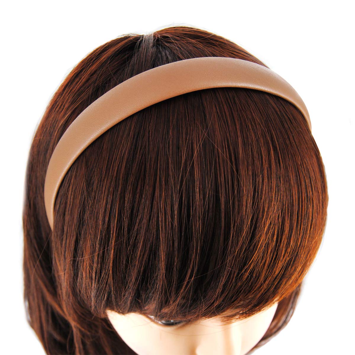 axy HR27CS Classic Vintage Leather Hair Band, beige-brown