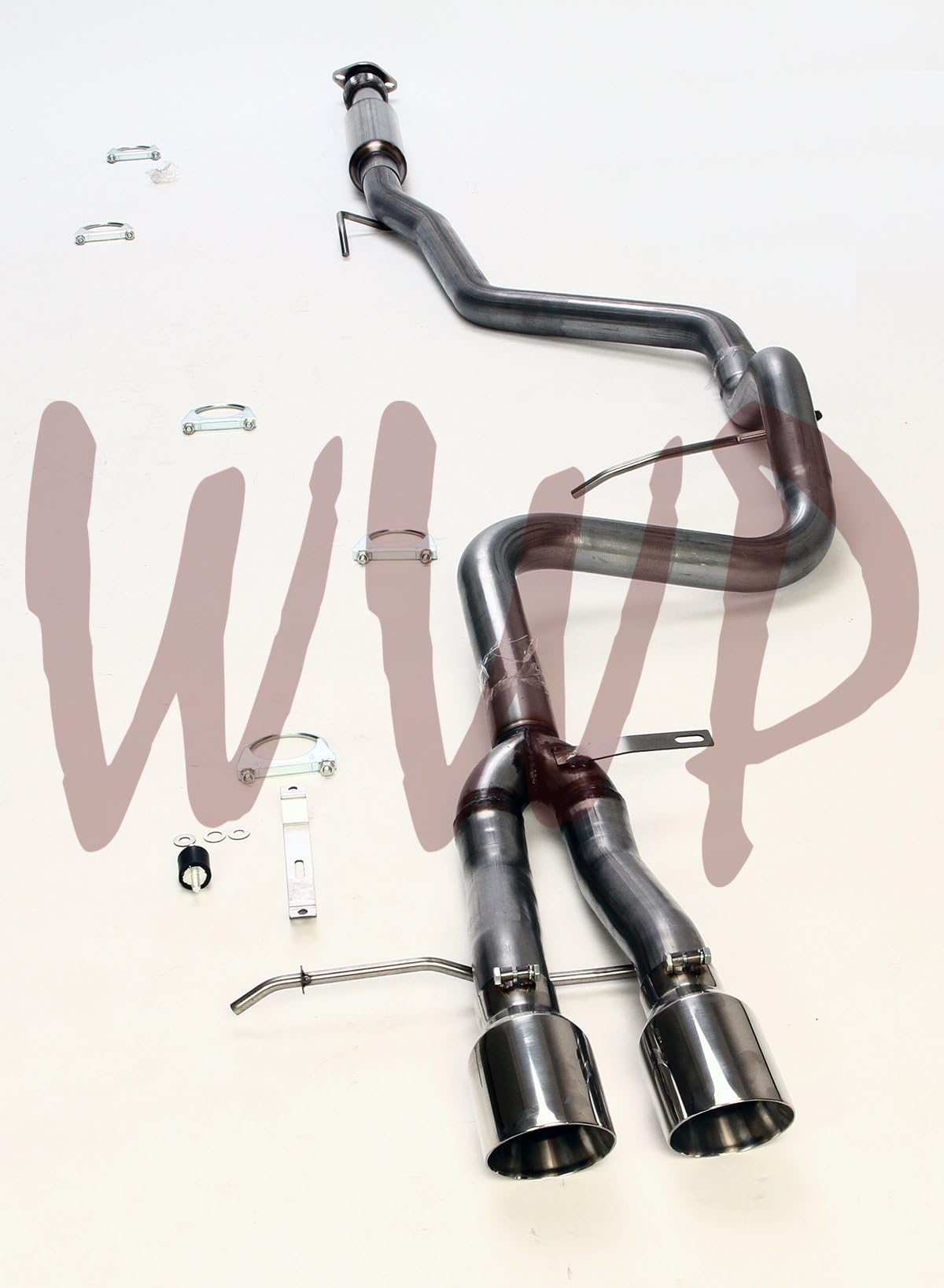 Performance Stainless Steel SS SS409 2.5" Cat Back CatBack Exhaust Muffler Kit System Polished Tips Compatible With 13-18 Hyundai Veloster 1.6L Turbo Turbocharged