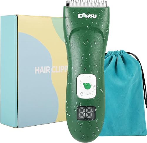 Recortadora de pelo unisex, impermeable, recargable por USB, pantalla LED, 5 peines guía de longitud, ideal para hombres y mujeres, modo silencioso