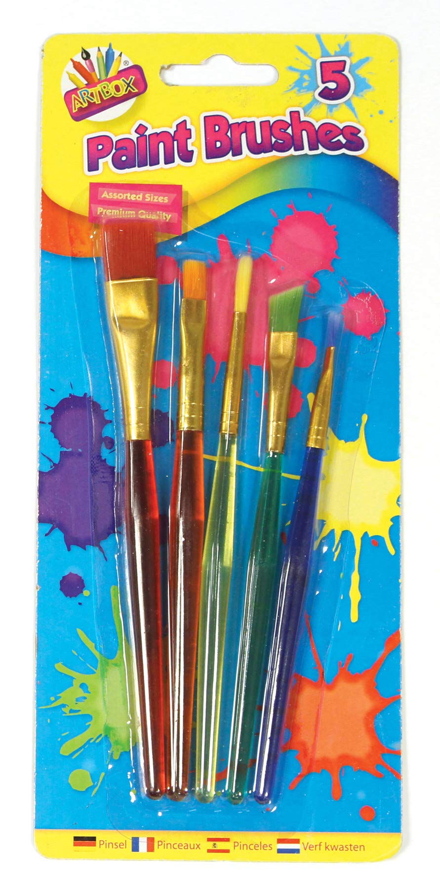 5 Pcs KIDS PAINT BRUSHES ASSORTED SIZES ARTIST PAINTING BRUSH SET ART CRAFT PLAY