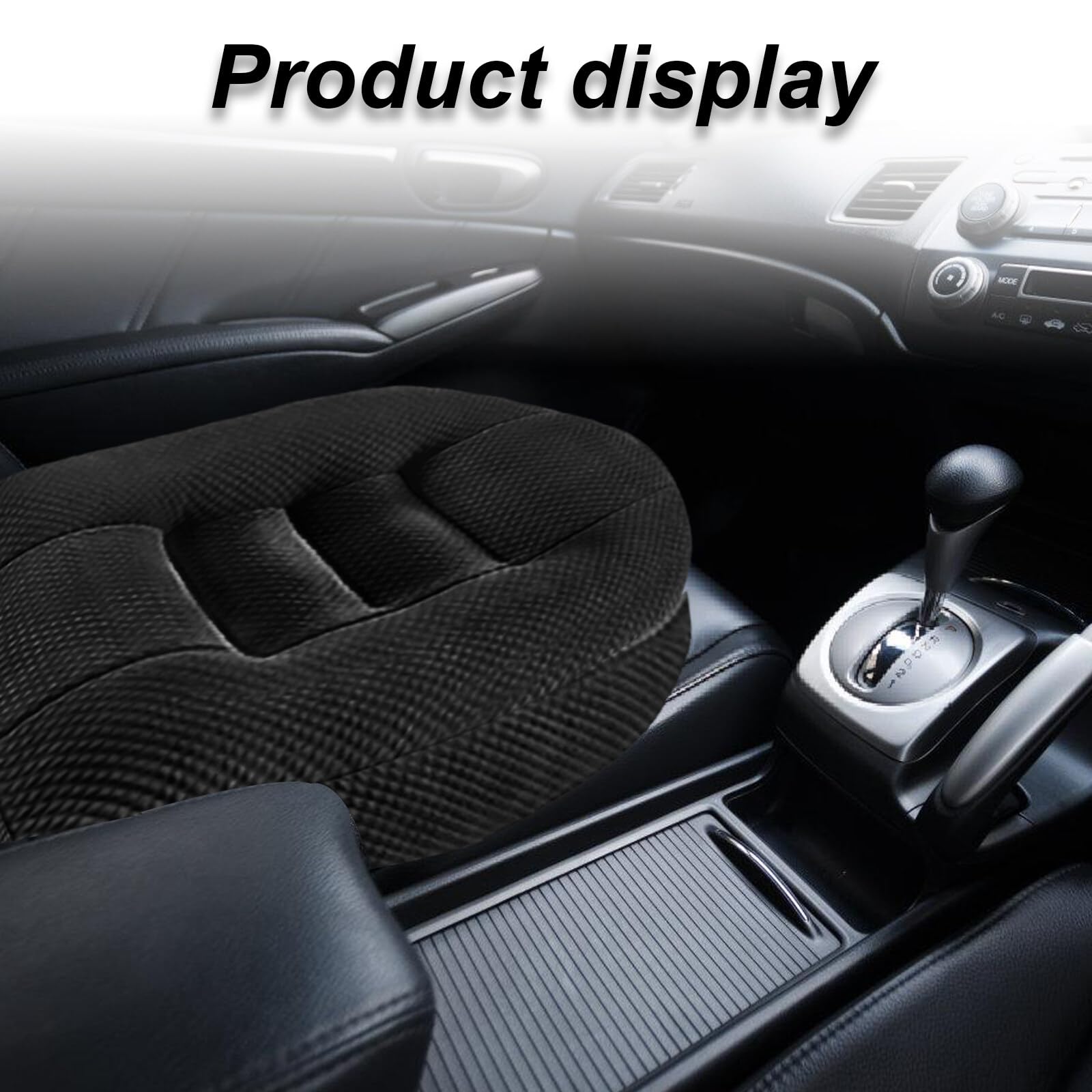 Cuscino Ortopedico Ergonomico Per Auto E Ufficio 40x40x12 Cm, Rialzo Per Adulti, Antiscivolo, Con Maniglia, Traspirante, Grigio