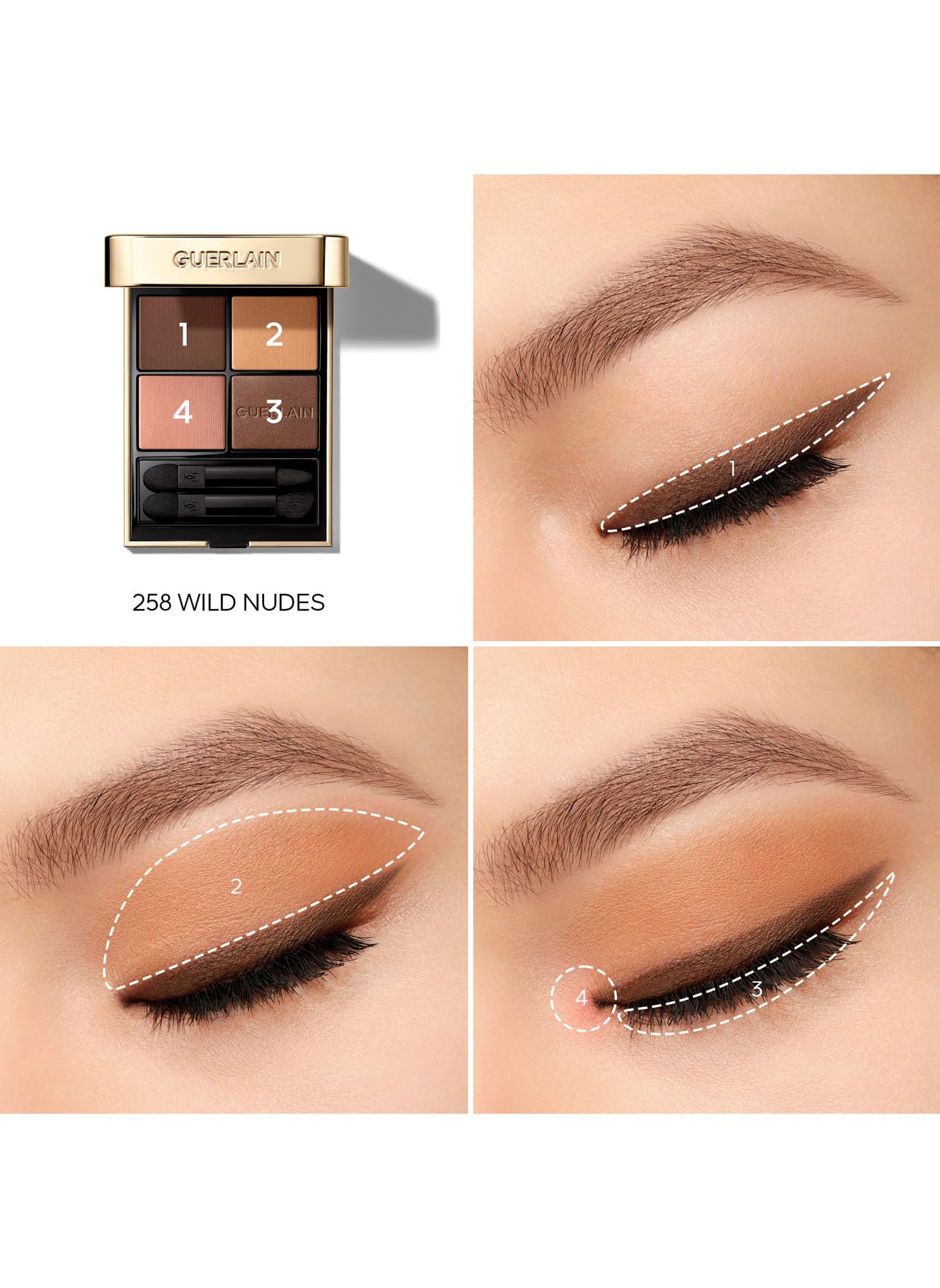 Guerlain Ombres G 250 Wild Nudes アイシャドウ Guerlain OMBRES G paleta de sombras Gold #258 Wild Nudes 6 gr: Buy