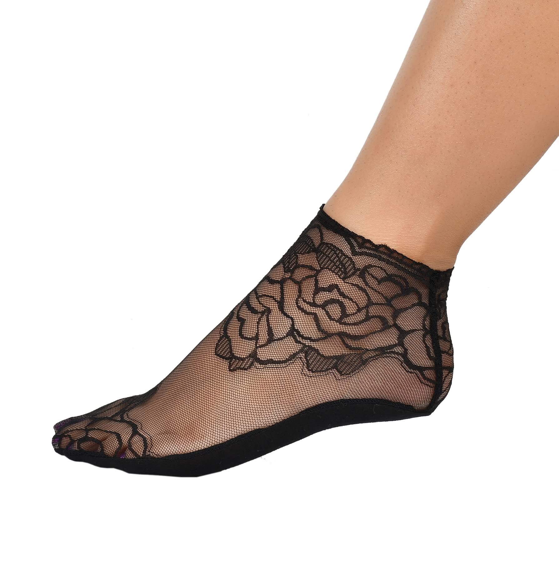 guso shopee Multicolour Transparent Ankle Length Cotton Net Socks For Women and Girls, Ankle Socks for Women, Net Socks for Women Stylish-picture-35