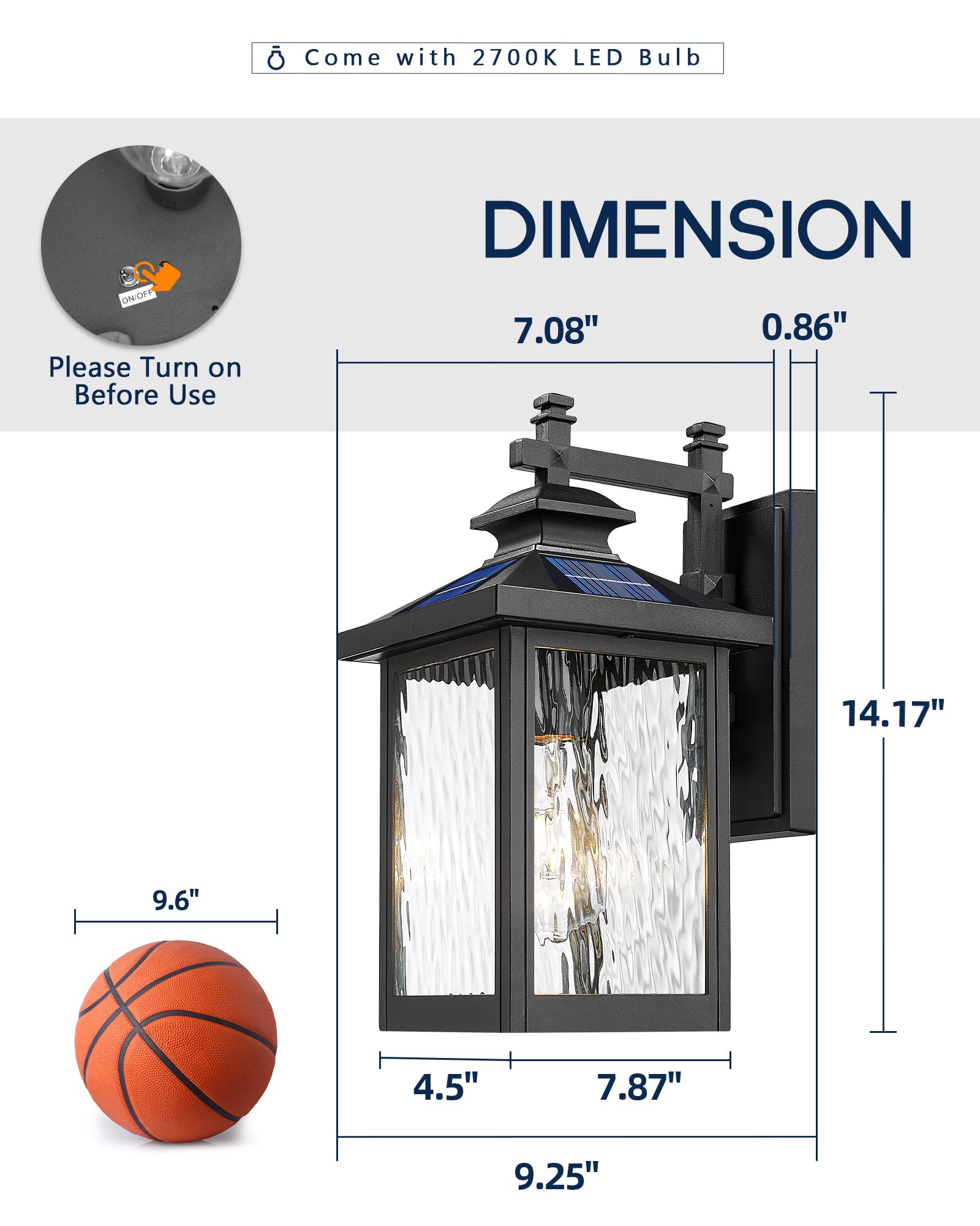 FEMILA Luces de pared alimentadas por energía solar, luces solares de