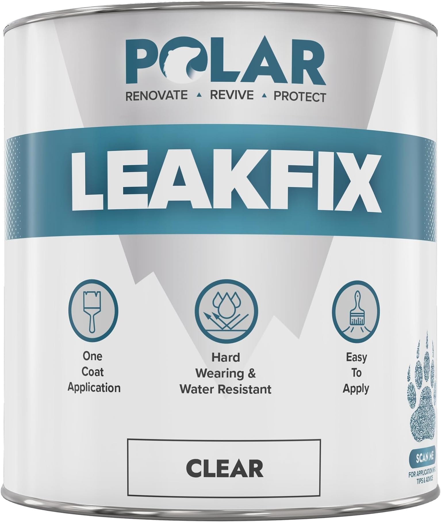 Clear Leak Fix Paint - 35 oz - One Coat Waterproof Sealant with Reinforced Fibers, Instantly Seals Leaks & Cracks for Roofs, Drainpipes and Gutter Repairs for Exterior Use
