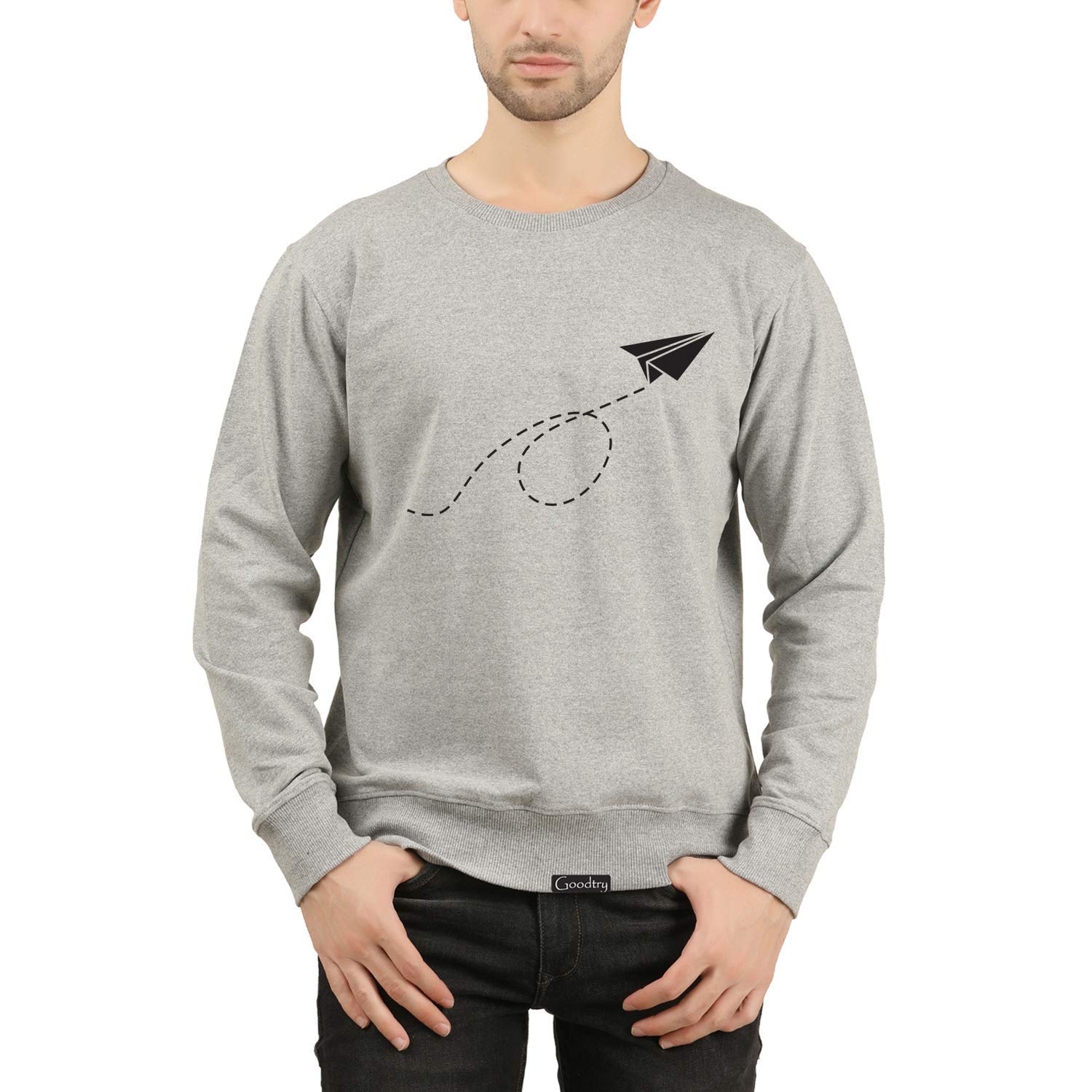 Goodtry Men's Cotton Printed Sweatshirt