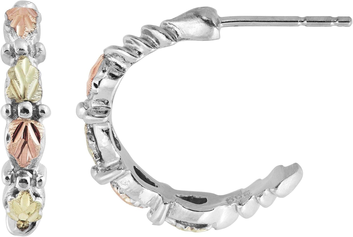 Mt. Rushmore Black Hills Silver Semi Hoop Earrings