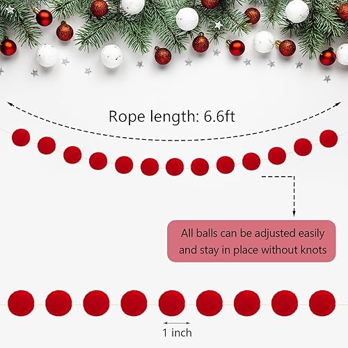Miniatura 2 de Tegeme 4 Piezas Guirnalda de Pompones de Fieltro Decoración del Árbol de Navidad Pancarta Colgante para el Hogar Ornamentos de Bolas 2m Guirnalda de
