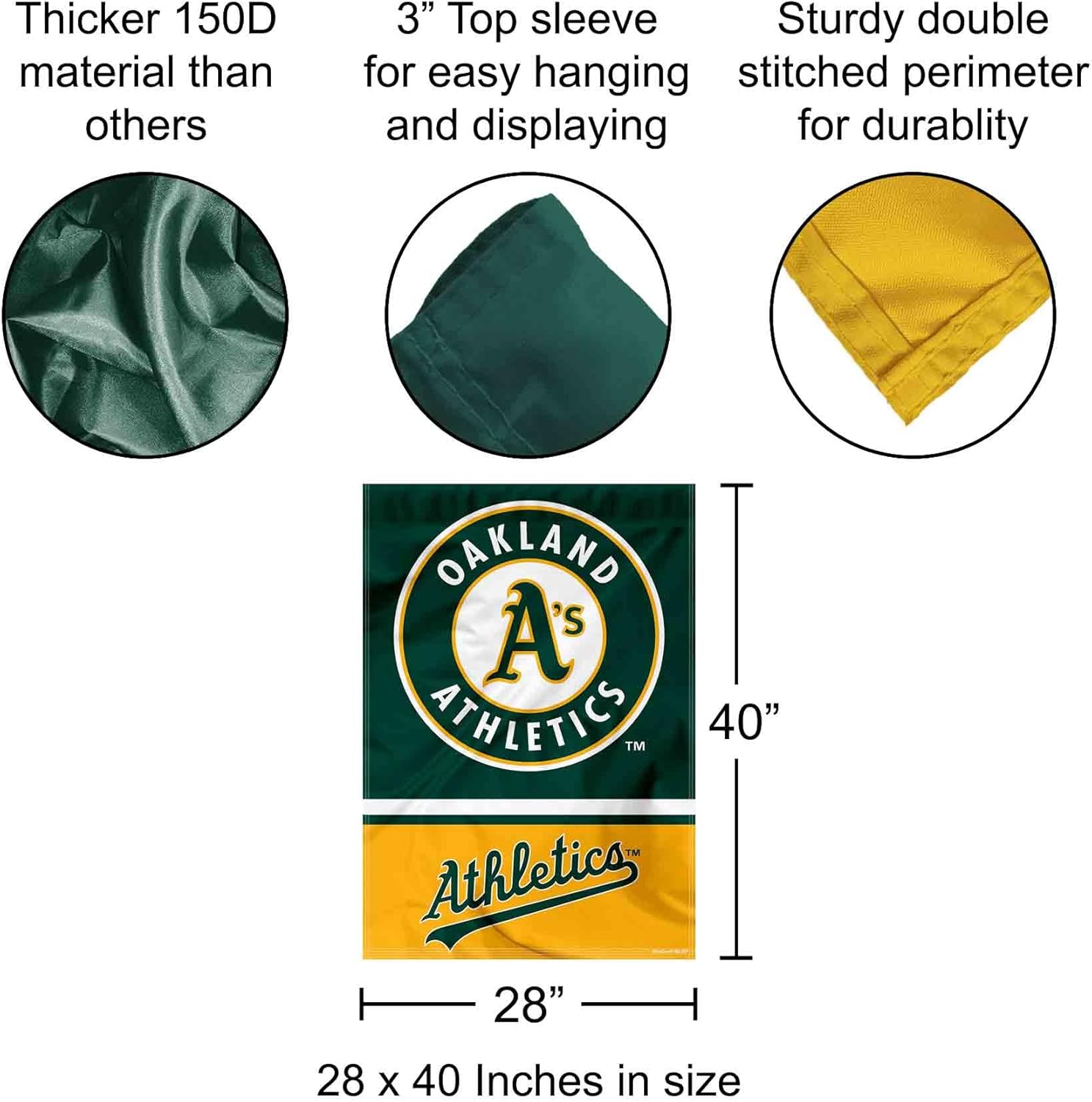 Oakland Athletics Double Sided House Flag - Image 2