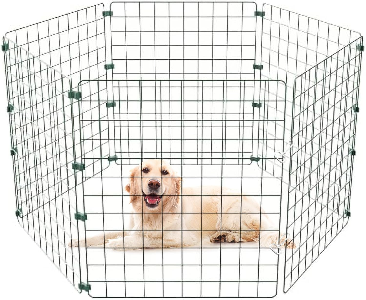 Dog Play Pen - 8 Panels 75cm-H Heavy Duty Dog Pen Indoor Playpen, Metal Fence Panels, Dog Fence, Cat Pen, Rabbit Pen, Small Animal, Foldable Puppy Pen for Indoor/Outdoor, Versatile Dog Playpen