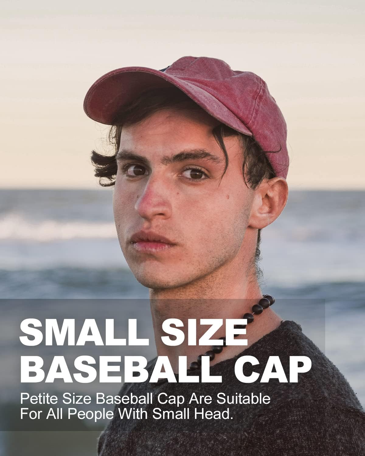 Zylioo Petite Size Baseball Cap for Smaller Heads, Soft Crown Washed Cotton Dad Hat, Adjustable Small Head Cap Men Women