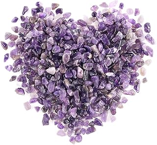 Swpeet 1.1 Pound Small Tumbled Chips Stone Gemstone Chips Crushed Pieces Irregular Shaped Stones Crystal Chips Stone Perfect for Jewelry Making Home Decoration Amethyst