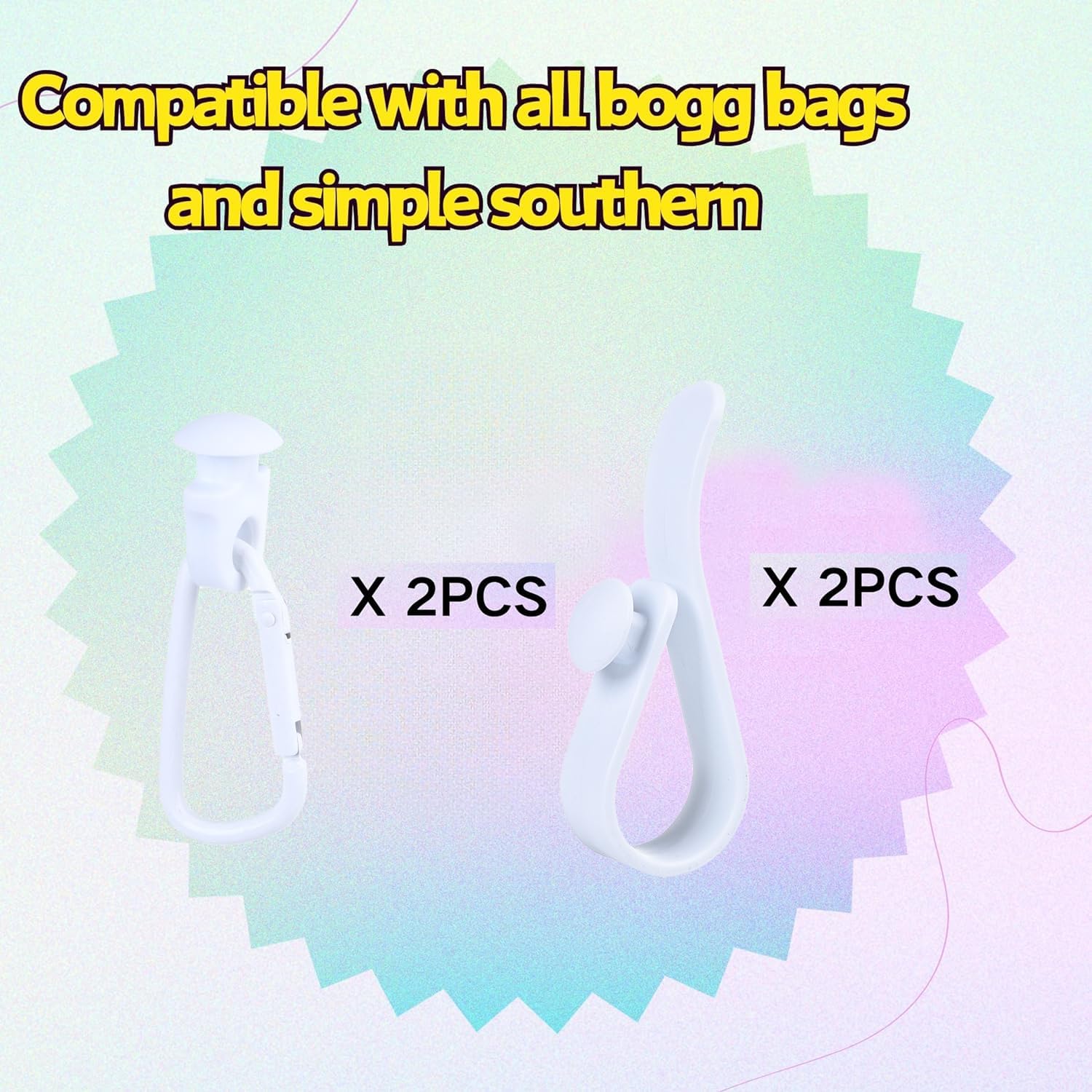 4Pcs Key Holder Set Charms for Bogg Bag,Insert Carabiners & Keychain Holders for Small & Large Beach Bags