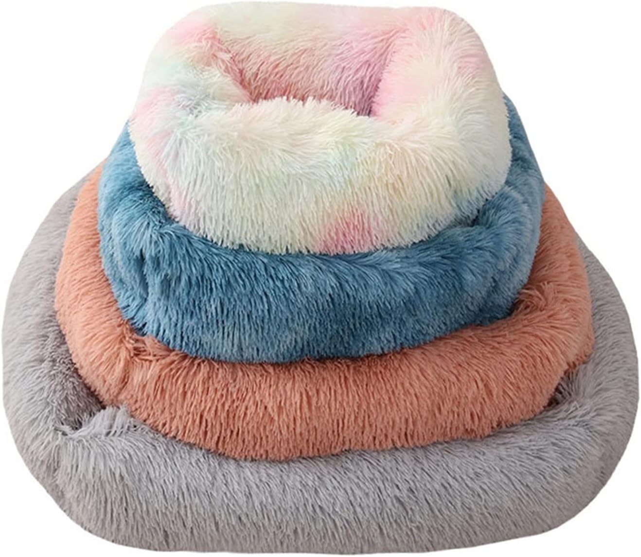 Pet Bed Kennel Dog Square Winter Warm Sleeping Bag Long Plush Puppy Cushion Mat Portable Supplies 46/50/60cm (Color : R, Size : 66x56x18cm) (D 43x35x20cm) image 2